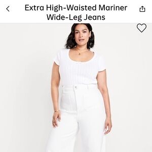Old Navy High-Waisted White Flare Jeans